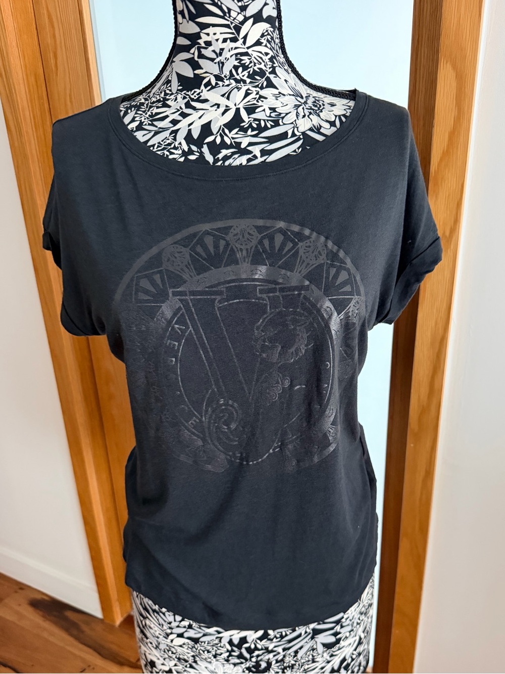Versace Jeans Collection Black Short Sleeve Graphic Tee